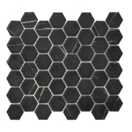 The Mosaic Factory Valencia - Carrelage mosaïque - 30x30cm - carrelage mural et sol - Hexagonal - verre recyclé - Nero Marble Print mat SW1102487