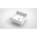 Arcqua Case vasque à poser - 37x37cm - Carré - Marbre coulé Blanc Mat SW767333