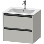 Duravit Ketho 2 meuble-bas pour lavabo avec 2 tiroirs 61x48x55cm avec poignées gris béton anthracite mat SW771876