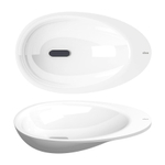 Clou First vasque de lavabo 36x21,8cm sans trou de robinet avec bonde pierre minérale Blanc SW9274