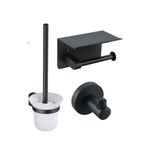 Fortifura Calvi Toiletset - toiletrolhouder - toiletborstel - handoekhaak - mat zwart SW1390007
