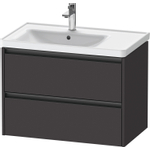 Duravit Ketho.2 Wastafelonderbouwkast - met 2 laden - voor waskom links - 78.4x45.5x54.9cm - met grepen antraciet - grafiet supermat SW772989
