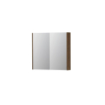 INK SPK2 Chocolate spiegelkast – 80x74x14 cm – 2 deuren, dubbelzijdige spiegeldeuren – Massief Eiken mat SW440024