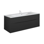 Crosswater Glide II Meuble sous vasque - 100x45x52cm - 2 tiroirs sans poignées - noir mat SW670223
