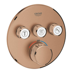 Grohe Grohtherm SmartControl Inbouwkraan - thermostatisch - met omstel voor 3 functies - rond - brushed warm sunset (koper) SW354709