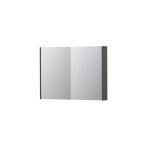 INK SPK2 spiegelkast – 100x74x14 cm – 2 deuren, dubbelzijdige spiegeldeuren – Beton mat SW440113