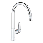 Grohe BauCurve keukenmengkraan c-uitloop uittrekbare mousseur chroom SW930194