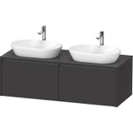 Duravit ketho meuble sous 2 lavabos avec plaque console et 2 tiroirs pour double lavabo 140x55x45.9cm avec poignées anthracite graphite super mat SW772084
