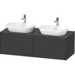 Duravit Ketho.2 Wastafelonderbouwkast - inclusief consoleplaat - met 2 laden - voor dubbele waskommen - 140x55x45.9cm - met handgrepen antraciet - grafiet supermat SW772084