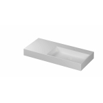 INK United lavabo - 100x45x11cm porcelaine droite avec 1 trou de robinetterie incl. bonde clic en porcelaine et système de trop-plein caché - blanc mat SW956104