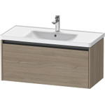 Duravit Ketho.2 Wastafelonderbouwkast - met 1 lade - 98.4x45.5x44cm - met greep antraciet - eiken terra mat SW772372