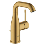 Grohe Essence New Wastafelkraan Opbouw - uitloop 11.4cm - M-size - hoge draaibare uitloop - waste - EcoJoy - brushed cool sunrise (goud) SW97495