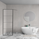 Aqua Vista Triple Paroi latérale - 60x200 cm - incl. barre murale - verre transparent - noir mat SW969905