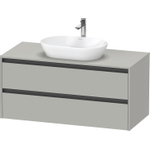 Duravit ketho 2 meuble sous lavabo avec plaque de console avec 2 tiroirs 120x55x56.8cm avec poignées gris anthracite béton mat SW772196