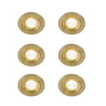 QAZQA Xena spot encastrable - set de 6 - 8x8cm - IP44 - rond - or SW1209730