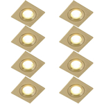 QAZQA Xena inbouwspot - set van 8 - 8x8cm - IP44 - vierkant - goud SW1209726