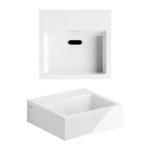 Clou Flush Lave-mains - 28x27x9cm - trou de robinet pré-percé - avec bonde de vidage - blanc brillant SW9343