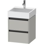 Duravit Ketho.2 Wastafelonderbouwkast - met 2 laden - 48.4x46x54.9cm - met grepen antraciet - betongrijs mat SW771823