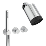 Crosswater Module Ensemble de douche pluie encastré - 2 leviers - pomme de douche principale en barre - douchette à main - bras mural - chrome SW1472476