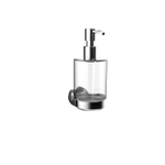 Emco Round Distributeur de savon - 18x10x7cm - montage murale - chrome/verre cristal clair SW452863