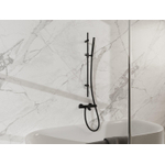 Fortifura Calvi Badkraan - met glijstangset - staafhanddouche - gladde doucheslang - mat zwart SW997393