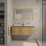 Saniclass Holz Base Ensemble meuble de salle de bains - 120cm - 2 vasques céramiques blanches - sans trous de robinet - 1 tiroir - miroir - chêne SW857542