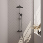 BRAUER Gunmetal Edition opbouw regendoucheset – Ø30 cm hoofddouche – glijstang – ronde handdouche – glijstang 145 cm SW1164726