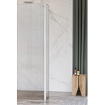 Fortifura Galeria Paroi latérale - 40x200cm - verre nervuré - 8mm - avec profilé d'angle - Blanc mat SW925339