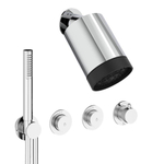 Crosswater MPRO Module ensemble de douche pluie encastré – douche de tête Ø 10 cm – douchette bâton – 3 leviers – chrome SW1472817