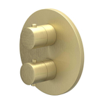 IVY Bond Partie apparente - pour mitigeur thermostatique encastré - inverseur 3 voies marche/arrêt - rosace ronde - or brossé mat PVD SW1030899