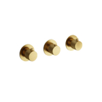 Hotbath Cobber X Afbouwdeel - met inbouwdeel - voor douchethermostaat - met 2 stopkranen horizontaal/verticaal - PVD - geborsteld messing goud SW547595