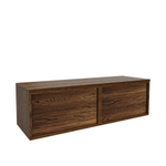 Saniclass Holz Frame Meuble de salle de bain - 140x45x40cm - plan de toilette - sans trous de robinet - 2 tiroirs - Walnut pure SW1436761