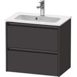 Duravit Ketho 2 wastafelonderbouwkast met 2 laden 61x39x54.9cm met grepen antraciet grafiet supermat SW773103