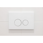 QeramiQ Push Plaque de commande métal - pour réservoir encastré Geberit UP320 - double chasse - boutons ronds - métal blanc mat SW706190