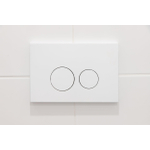 QeramiQ Push Metal Bedieningsplaat - voor Geberit UP320 inbouwreservoir - dualflush - ronde knoppen - metaal wit mat SW706190