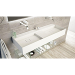 Ideavit Solidbliss Lavabo standard Rectangulaire 120x45x16cm sans trou pour robinet Solid surface Blanc mat SW420099
