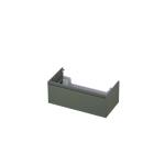 INK Wastafelonderkast - 90x45x35cm - 1 lade - greeploos - MDF lak - Mat beton groen SW416550