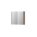 INK SPK2 spiegelkast – 80x74x14 cm – 2 deuren, dubbelzijdige spiegeldeuren – Zuiver Eiken mat SW440359