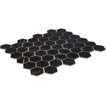 The Mosaic Factory Valencia carreau mosaïque - 27,6x32,9cm - carreau mural et de sol - Hexagone/Hexagon - Verre recyclé Nero Marble Print Mat SW1102487