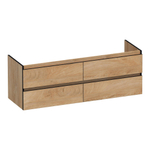 BRAUER Joy Edge meuble sous-lavabo 140 4 tiroirs softclose - sans poignée - 2 découpes pour siphon - Forest Tan SW1200890