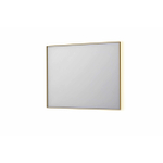 INK SP32 miroir - 100x4x80cm rectangulaire dans cadre en acier incl LED indirecte - chauffage - changement de couleur - dimmable et interrupteur - brossé mat or SW955861
