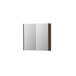 INK SPK2 spiegelkast – 80x74x14 cm – 2 deuren, dubbelzijdige spiegeldeuren – Fineer Chocolate mat SW439858