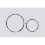 Geberit Sigma20 bedieningsplaat - 2-toets spoeling - rond - dualflush - mat wit chroom SW242680
