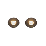 QAZQA Xena spot encastré - set de 2 - 8x8cm - IP44 - rond - noir mat SW1210512