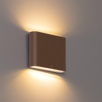 QAZQA Batt applique murale - 11,5x9x3cm - LED incluse - IP65 - brun rouille mat (cuivre) SW1187247