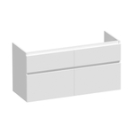 Saniclass Advance Meuble sous-lavabo 119x60x45.5cm sans poignées 4 tiroirs 2 espaces siphon MDF Blanc mat SW421138