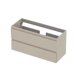 INK Wastafelonderkast - 100x40x52cm - 2 lades - greeploos - MDF lak - Mat kasjmier grijs SW798245