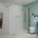 Fortifura Galeria inloopdouche - 180x200cm - mat - glas - wandarm - PVD - geborsteld koper SW876866