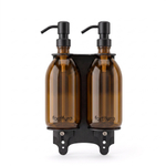 Fortifura Calvi Distributeur de savon - 500 ml - lot de 2 - support - noir mat SW1590475