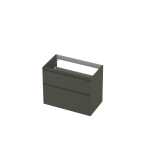 Ink meuble 2 tiroirs sans poignée laqué 45gr a symétrique 80x65x45cm vert béton mat SW693285